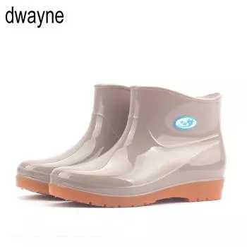 Новые резиновые сапоги для отдыха, женские туфли на низком каблуке с круглым носком, водонепроницаемые резиновые сапоги средней высоты, женские сапоги fgb78 36 красный