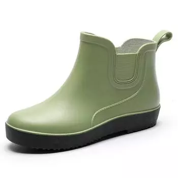 Новые резиновые сапоги, женские уличные теплые ботинки с низким вырезом, зимняя обувь, водонепроницаемые резиновые ботильоны, женские бахилы 35
