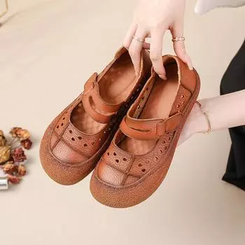 Новые римские туфли-лодочки женские туфли из коровьей кожи на плоской подошве ленивые туфли женские туфли Мэри Джейн широкие осенние туфли для вождения женские туфли на плоской подошве CN 35