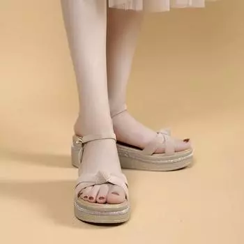 Новые римские туфли с тонким ремешком, женские сандалии на танкетке с открытым носком, летние модные повседневные элегантные модные туфли на высоком каблуке, НЕТ:801 35