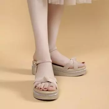 Новые римские туфли с тонким ремешком, женские сандалии на танкетке с открытым носком, летние модные повседневные элегантные модные туфли на высоком каблуке, НЕТ:801 35