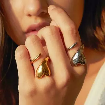 Новые романтические любовные обертывания открытые кольца креативные регулируемые кольца на палец для женщин модные модные ювелирные изделия подарок золотой