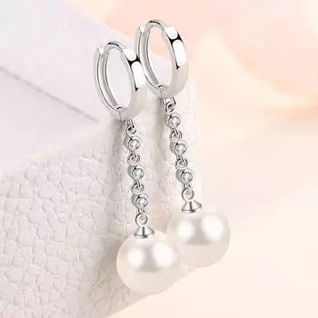Новые романтические серьги из стерлингового серебра 925 пробы с жемчугом для женщин, повседневные модные украшения для вечеринок, свадеб, помолвок, рождественских подарков