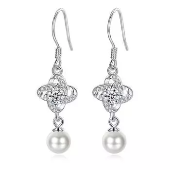 Новые романтические женские висячие серьги с искусственным жемчугом для свадьбы, элегантные аксессуары для свадебной церемонии и вечеринки