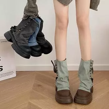 Новые роскошные ботинки «Челси», зимние дизайнерские женские ботильоны, туфли на платформе с толстой подошвой, женские элегантные короткие ботинки Morder 35 синий