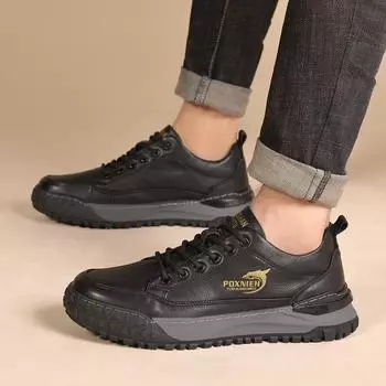 Новые роскошные брендовые мужские кроссовки из натуральной кожи и ткани на шнуровке, повседневные туфли-оксфорды, модная удобная повседневная обувь бренда 38 чёрный