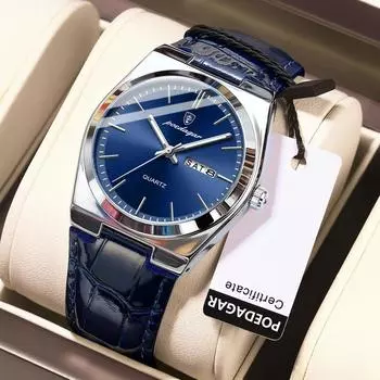 Новые роскошные часы для мужчин военные кожаные мужские наручные часы кварцевые часы водонепроницаемые светящиеся мужские часы с датой и неделей