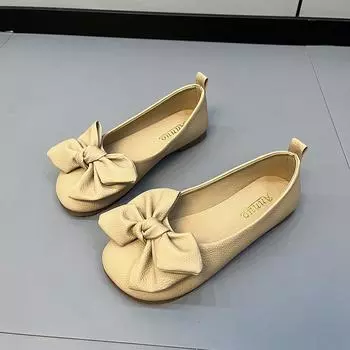 Новые роскошные дизайнерские туфли для женщин, модные кожаные балетки с квадратным носком и бабочкой, женские туфли на плоской подошве, женские мокасины 35