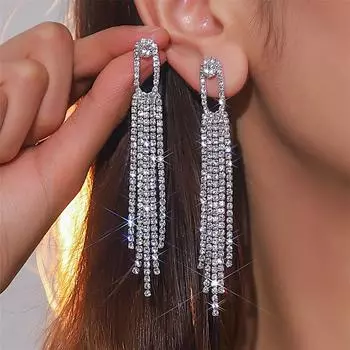 Новые роскошные длинные серьги-кисточки Senior Sense Of Temperament, блестящие серьги для женщин, супер красивые серьги, 1 пара