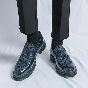 Новые роскошные модные мужские туфли с кисточками, повседневные мокасины, деловые, формальные, для взрослых, трендовые, для вечеринок, на открытом воздухе, большие туфли для вечеринок 38 чёрный