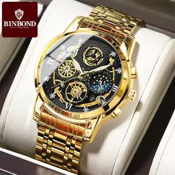 Новые роскошные мужские часы TOP Brand с коробкой 4010 Мужские кварцевые часы