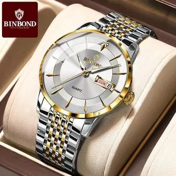 Новые роскошные мужские часы TOP Brand с коробкой B2077 Мужские кварцевые часы