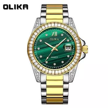 Новые роскошные мужские часы ТОП-бренда с коробкой, водонепроницаемый календарь, светящиеся мужские кварцевые часы для отдыха