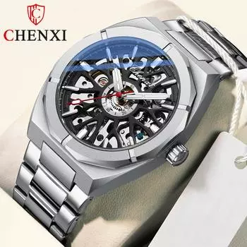 Новые роскошные мужские часы ТОП-бренда с полой коробкой, автоматические часы, мужские водонепроницаемые мужские механические часы