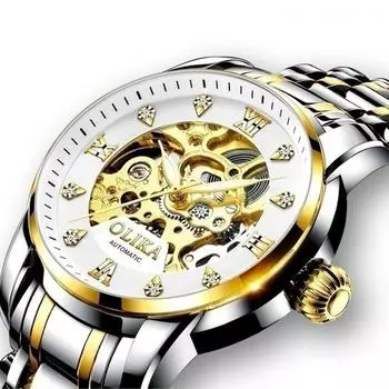 Новые роскошные мужские часы ТОП-бренда с коробкой, мужские стальные ночные часы, деловые мужские механические часы