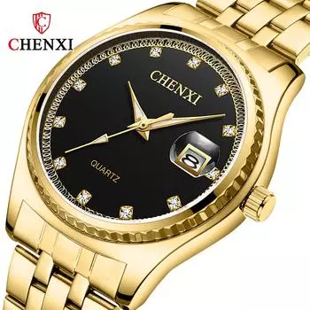 Новые роскошные мужские часы ТОП-бренда с календарем рассвета в коробке, водонепроницаемые деловые часы, мужские кварцевые часы