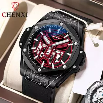 Новые роскошные мужские часы ТОП-бренда с коробкой, модные мужские часы, водонепроницаемые светящиеся автоматические мужские механические часы