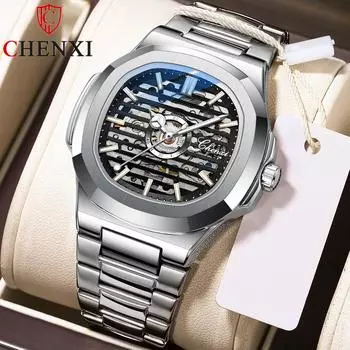 Новые роскошные мужские часы высшего бренда с коробкой, модные автоматические водонепроницаемые мужские механические часы