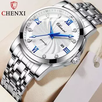 Новые роскошные мужские часы высшего бренда с коробкой-календарем, водонепроницаемые простые деловые модные светящиеся мужские кварцевые часы