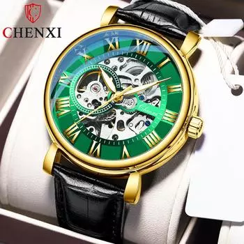 Новые роскошные мужские часы высшего бренда с полой водонепроницаемой коробкой, светящиеся автоматические мужские механические часы