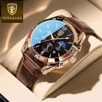 Новые роскошные мужские часы высшего бренда, водонепроницаемые светящиеся мужские кварцевые часы