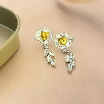 Новые роскошные серьги Love Zircon Leaves в форме капли с кисточками Joker Personality для женщин