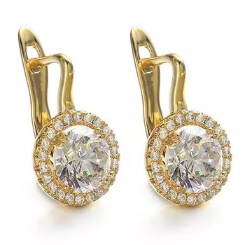 Новые роскошные серьги со сверкающим цирконием для женщин, модные универсальные серьги золотого цвета для помолвки, свадьбы, 2022, новые ювелирные изделия