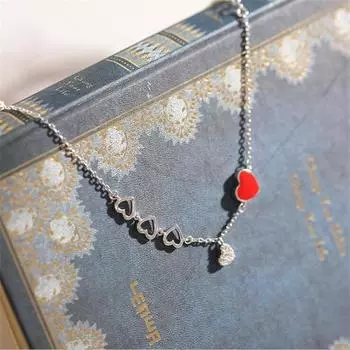 Новые роскошные ювелирные изделия из стерлингового серебра 925 пробы с дистанционным управлением Love, подарок на день Святого Валентина, женские браслеты с красным сердцем и кристаллами SL081