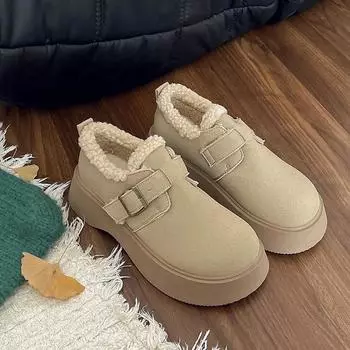 Новые роскошные зимние женские ботинки Boken, плюшевые модные ретро-ботинки Bean, женские хлопковые ботинки на толстой подошве 35 верблюд