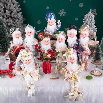 Новые рождественские эльфы для дома, украшения для рождественской елки, настенные украшения для эльфа с длинным носом, плюшевые куклы рождественского эльфа