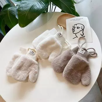 Новые рождественские эльфы, мультяшные олени, детские варежки, детские зимние перчатки, шейные подвесные перчатки, плюшевые толстые для детей, мальчиков и девочек 6*14cm