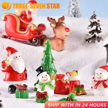 Новые рождественские подарочные фигурки, миниатюрные Санта-Клаус, снеговик, микро-ландшафтные украшения для домашнего декора, декора стола, комнаты