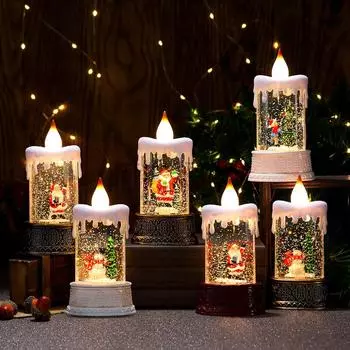 Новые рождественские светящиеся свечи, наполненные водой, ночники One Size коричневый