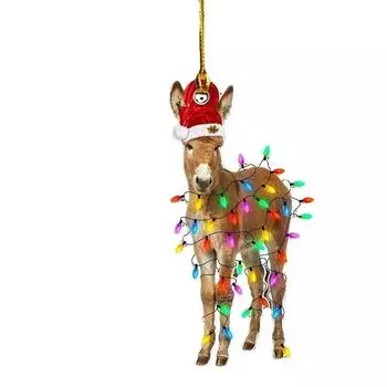 Новые Рождественские Украшения Акриловая Подвеска Петух Олень Фламинго Лев Подвеска Праздничные Украшения Рождество B