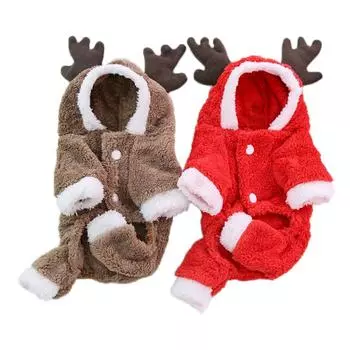 новые рождественские украшения Одежда для собак Легкая теплая толстовка для собак Pet Supp XL красный