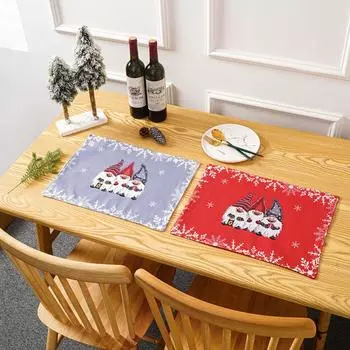 Новые рождественские украшения с европейскими и американскими мультяшными лесными человечками, циновки для еды, праздничные отели, домашние рестораны, украшения для столовых приборов One Size