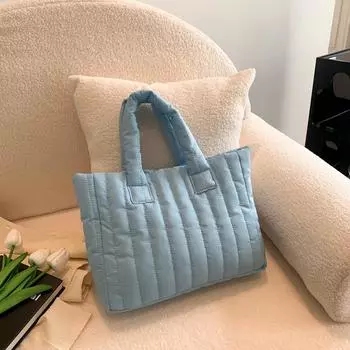 Новые розовые женские сумки-тоут большой емкости с хлопковой подкладкой Bolsa, однотонные, повседневные, модные, роскошные, простая нейлоновая элегантная сумка на плечо хаки