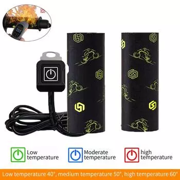 Новые рукоятки с подогревом для мотоцикла, электрические рукоятки с подогревом для снегохода, квадроцикла, грелка для рук для скутера, 3-ступенчатая регулируемая ручка с подогревом CHINA