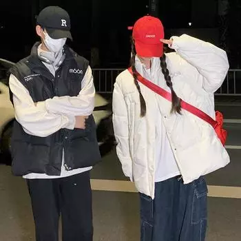 Новые съемные рукава, два хлопковых костюма, женская свободная куртка с капюшоном для пары, прилив S белый