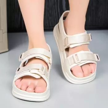 Новые сандалии для родителей и детей для летних пар, спортивные пляжные сандалии на толстой подошве на липучке для мальчиков и девочек 36 чёрный