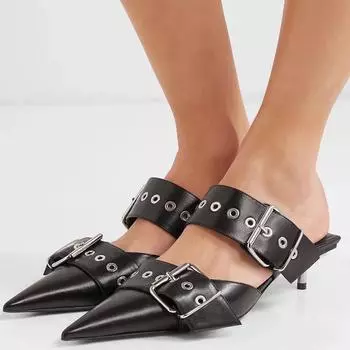 Новые сандалии на шпильке, женские тапочки на низком каблуке с острым носком, женская обувь-мюллер, обувь для ленивых, женские пикантные сандалии De Las Mujeres 40 розовый