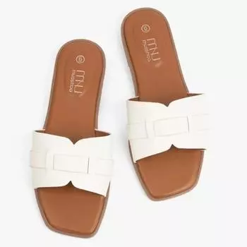 Новые сандалии, тапочки для женщин, квадратный носок, плоская верхняя одежда, летние тапочки, широкие кожаные шлепанцы, ленивые сандалии на плоской подошве 8