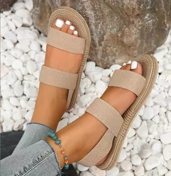 Новые сандалии Женская мода Женские тапочки Сандалии Модные сандалии на платформе 40 чёрный