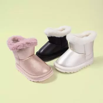 Новые сапоги из бархата и хлопка для мальчиков и девочек 22 чёрный