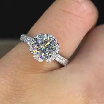 Новые сдержанные свадебные обручальные кольца, модные украшения, белый круглый цирконий, простой и элегантный женский эффектный аксессуар 10