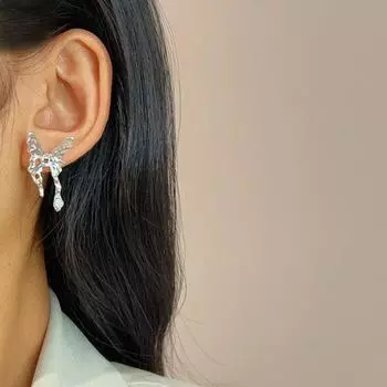 Новые серьги-бабочки из жидкой лавы, милый крутой дизайн, жемчужные серьги, украшения для девочек, подарки