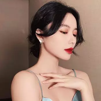 Новые серьги-бабочки с имитацией жемчуга и длинной кисточкой, темпераментная сетка, красные серьги, женские серьги в стиле морского праздника Brinco золотой