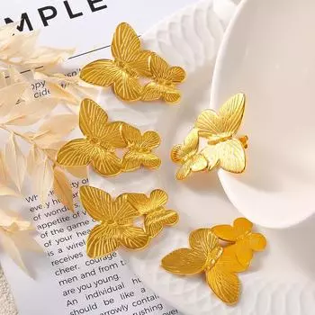 Новые серьги-бабочки в стиле французского суда, преувеличенные легкие роскошные высококачественные серьги из титановой стали с покрытием из 18-каратного золота для женщин