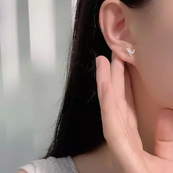 Новые серьги-бабочки женские легкие роскошные нишевые простые серьги нишевого дизайна