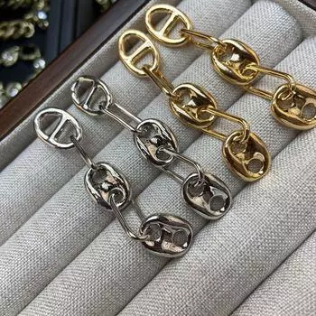 Новые серьги Celin Wind Arc de Triomphe из металла с толстой цепочкой для женщин, минималистичные длинные серьги с холодным ветром